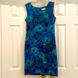 Dress Barn Blue Print Dress Size 6